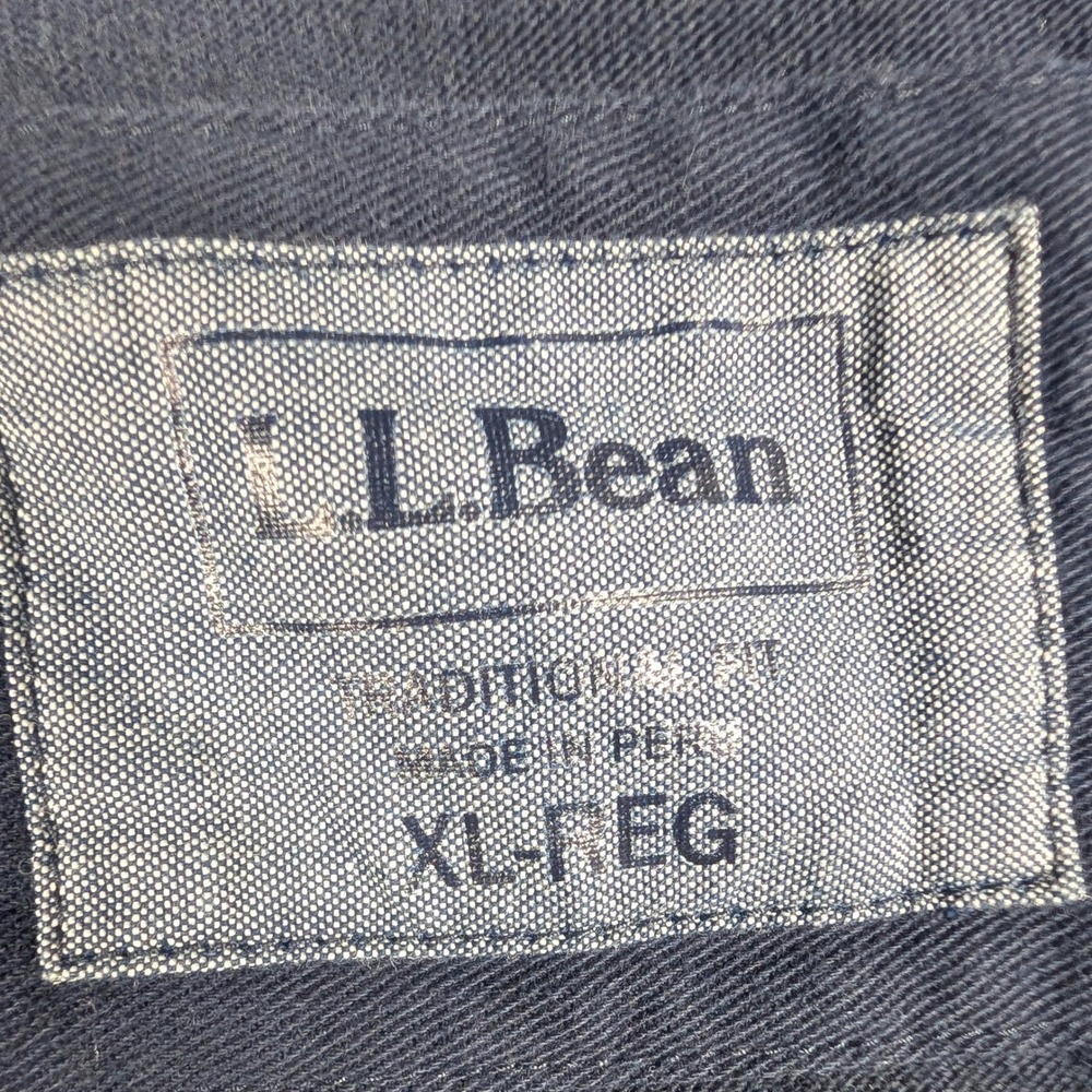 L.L. Bean Rugby Shirt Mens XL Blue Lakewashed Long Sleeve Traditional Fit 504190 - Picture 3 of 10
